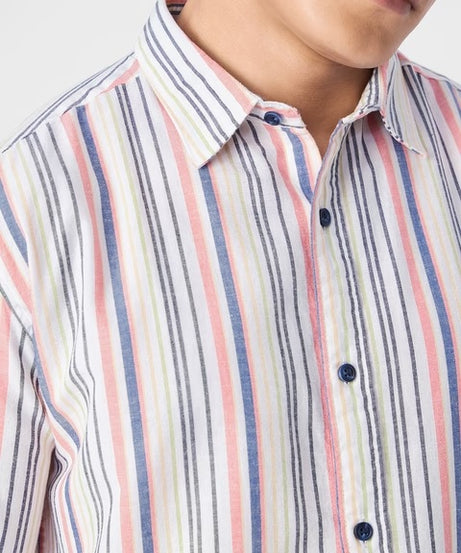 Stripes Prism Cotton Linen Shirts