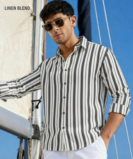 Stripe Blackline Men Relaxed Shirts