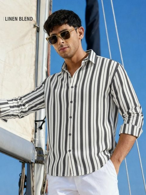Stripe Blackline Men Relaxed Shirts