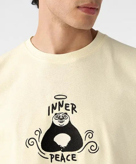 Textured Kung Fu Panda Peace T-Shirts