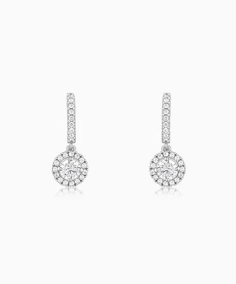 Silver Zircon Drizzle Drop Earrings