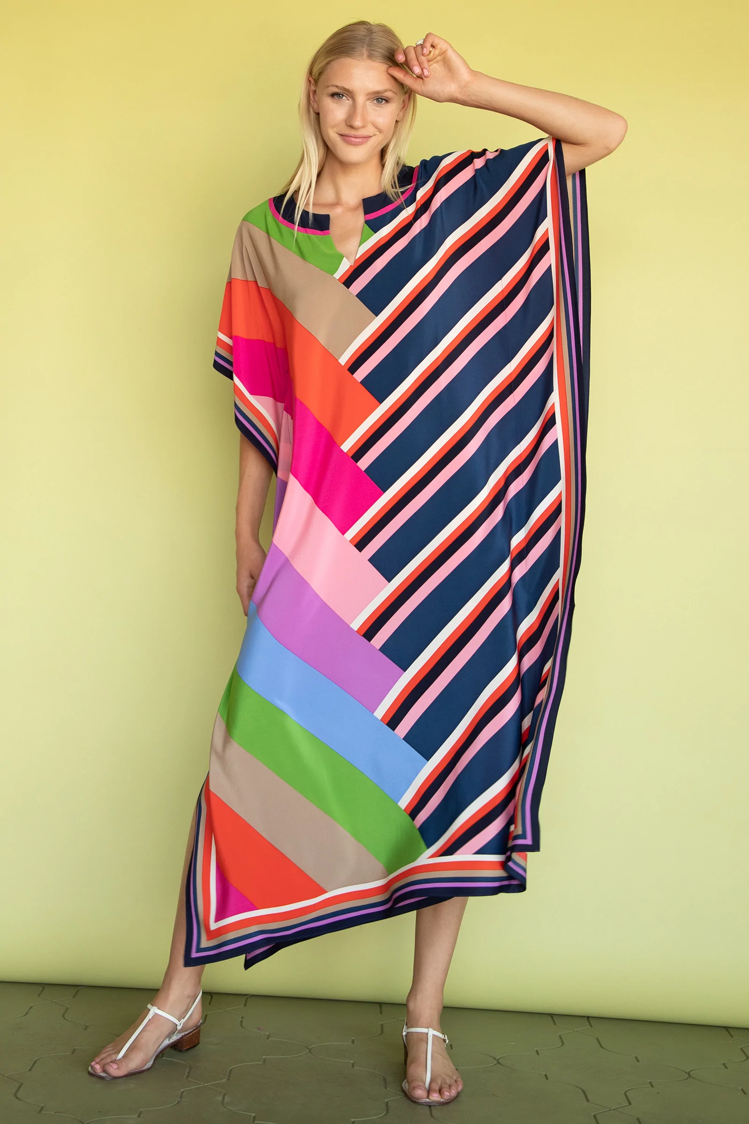 Printed Multi Color Caftan For Women Long Kaftan