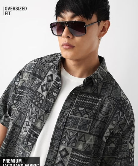 Jacquard Tribal Tales Oversized Shirts