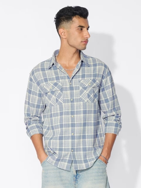 Plaid Skyfall Men Utility Shirts