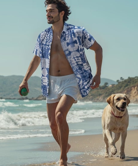 Indigo Block Holiday Shirts