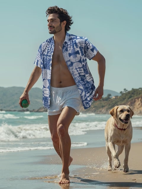 Indigo Block Holiday Shirts