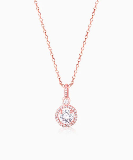 Rose Gold Drizzle Drop Pendant With Link Chain