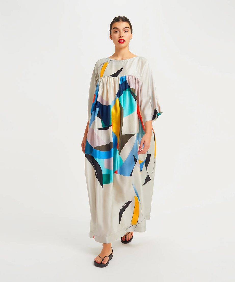 Women's Rayon Cotton Printed Long Kaftan