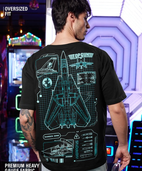 Top Gun  Blueprint Oversized T-Shirts