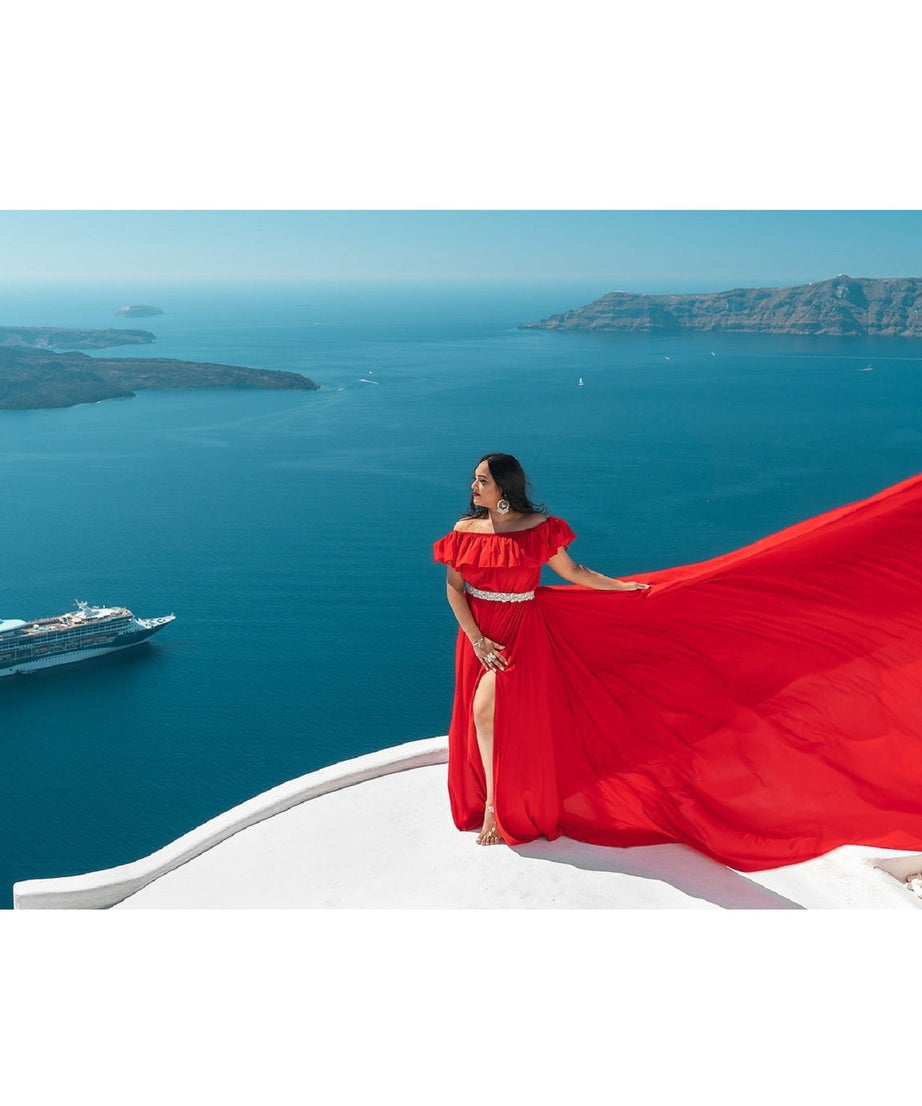 Long Flying Satin Dress For Photoshoot, Dress for Wedding