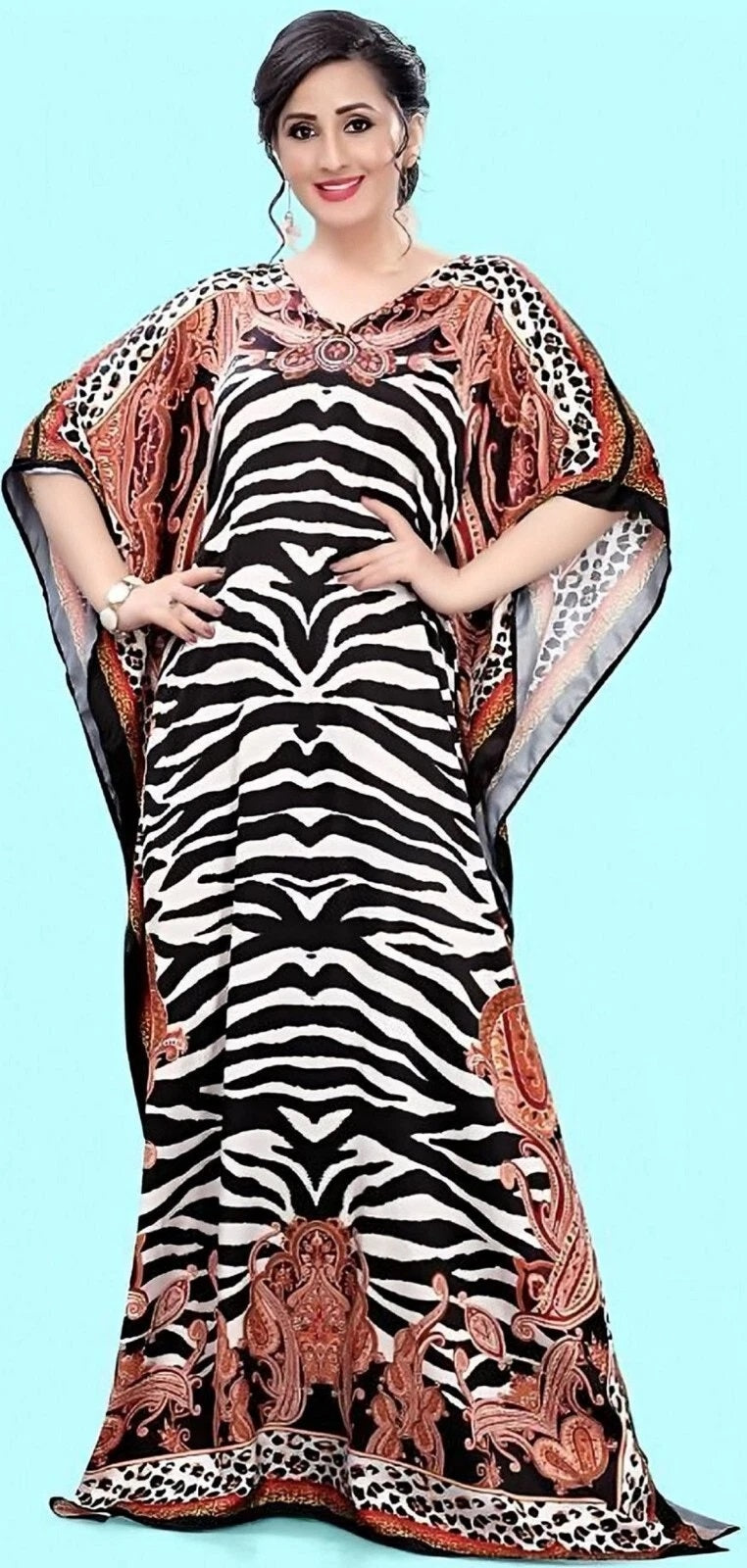 Women's Kaftan Dress Half Sleeve Beach Cover Up Printed caftan,Gift for her
