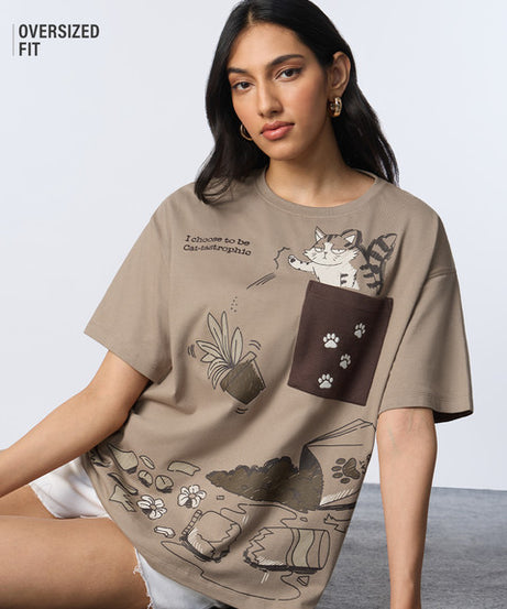 TSS Originals: Cat-Tastrophe Women Oversized T-Shirts
