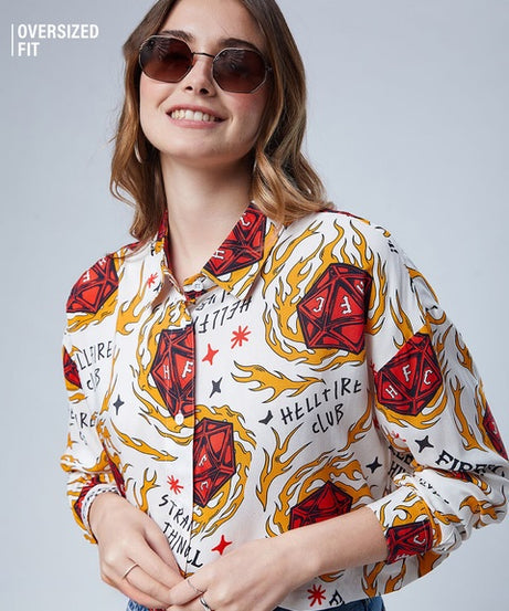 Stranger Things  Fireball Women Boxy Fit Shirts