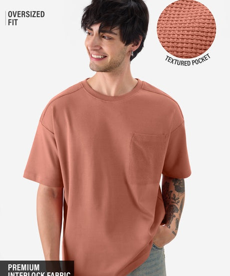 Solids Rouge Red Oversized T-Shirts