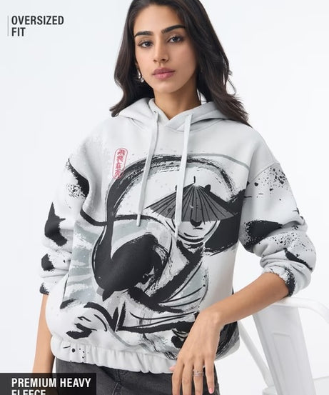 Kung Fu Panda Inky Warrior Women Oversized Hoodies