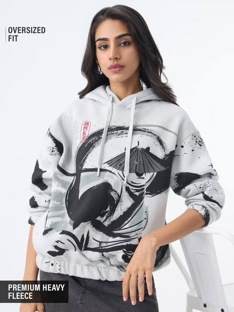 Kung Fu Panda Inky Warrior Women Oversized Hoodies