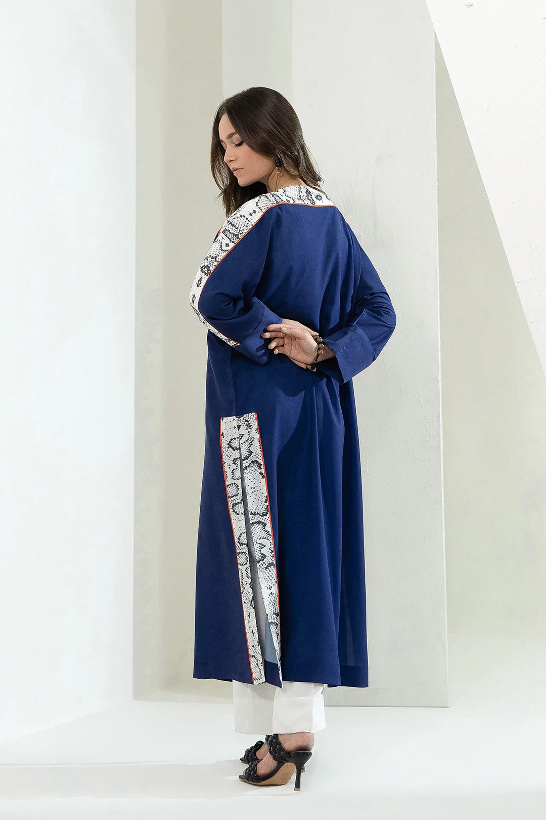 Blue Flowy Viscose Rayon Kaftan  Lounge & Resort Wear Women's Caftan