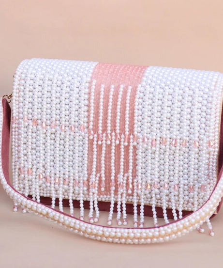 Pearl And Beads Work Clutch