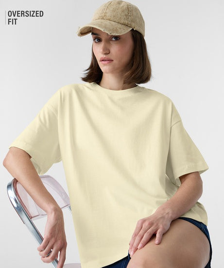 Solids: Off-White Women Oversized T-Shirts