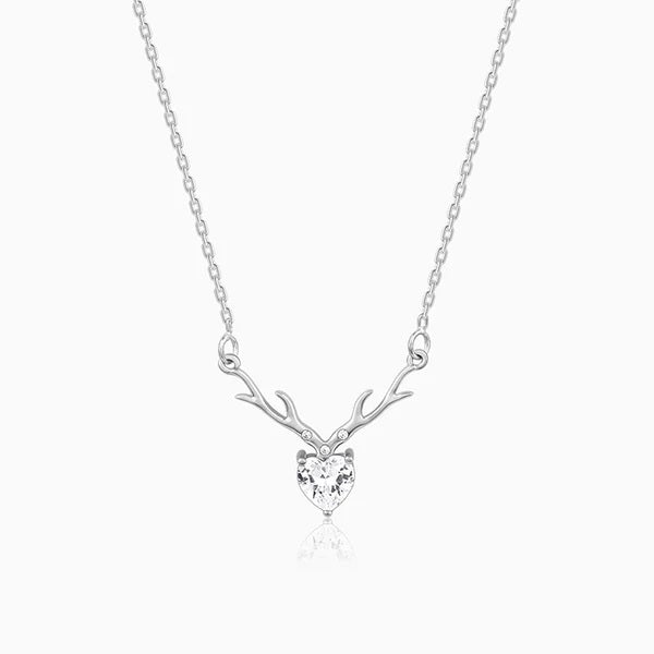 Anushka Sharma Silver Deer Heart Necklace