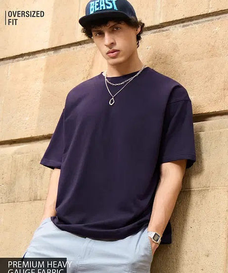 Solids Berry Oversized T-Shirts