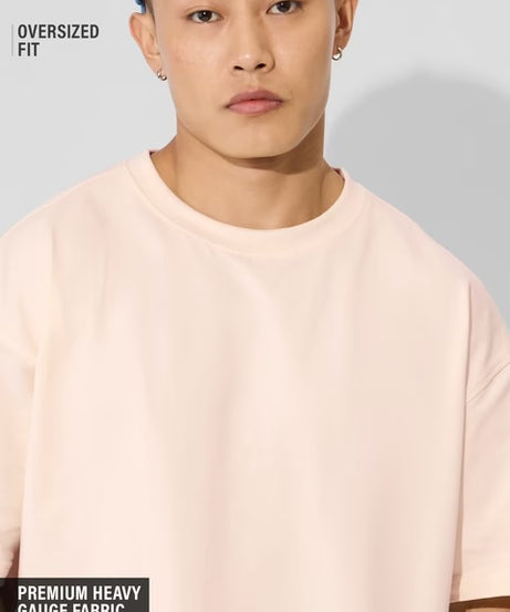 Nude Pink Men Oversized T-shirt