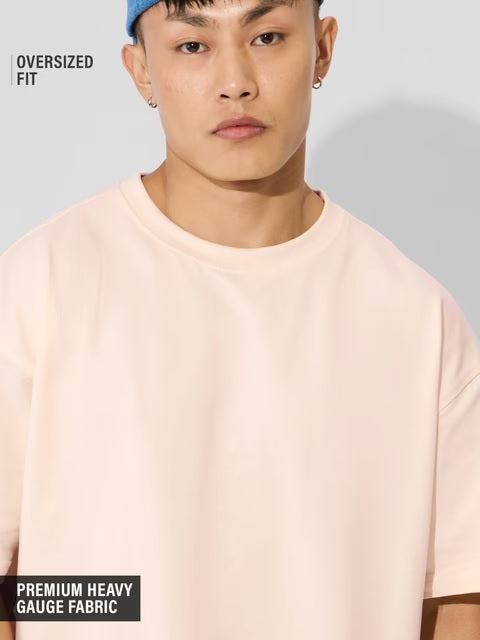 Nude Pink Men Oversized T-shirt
