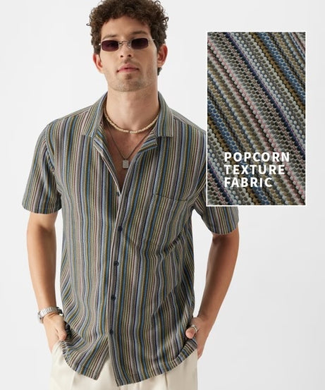 Stripes Neon Palette Men Textured Shirts