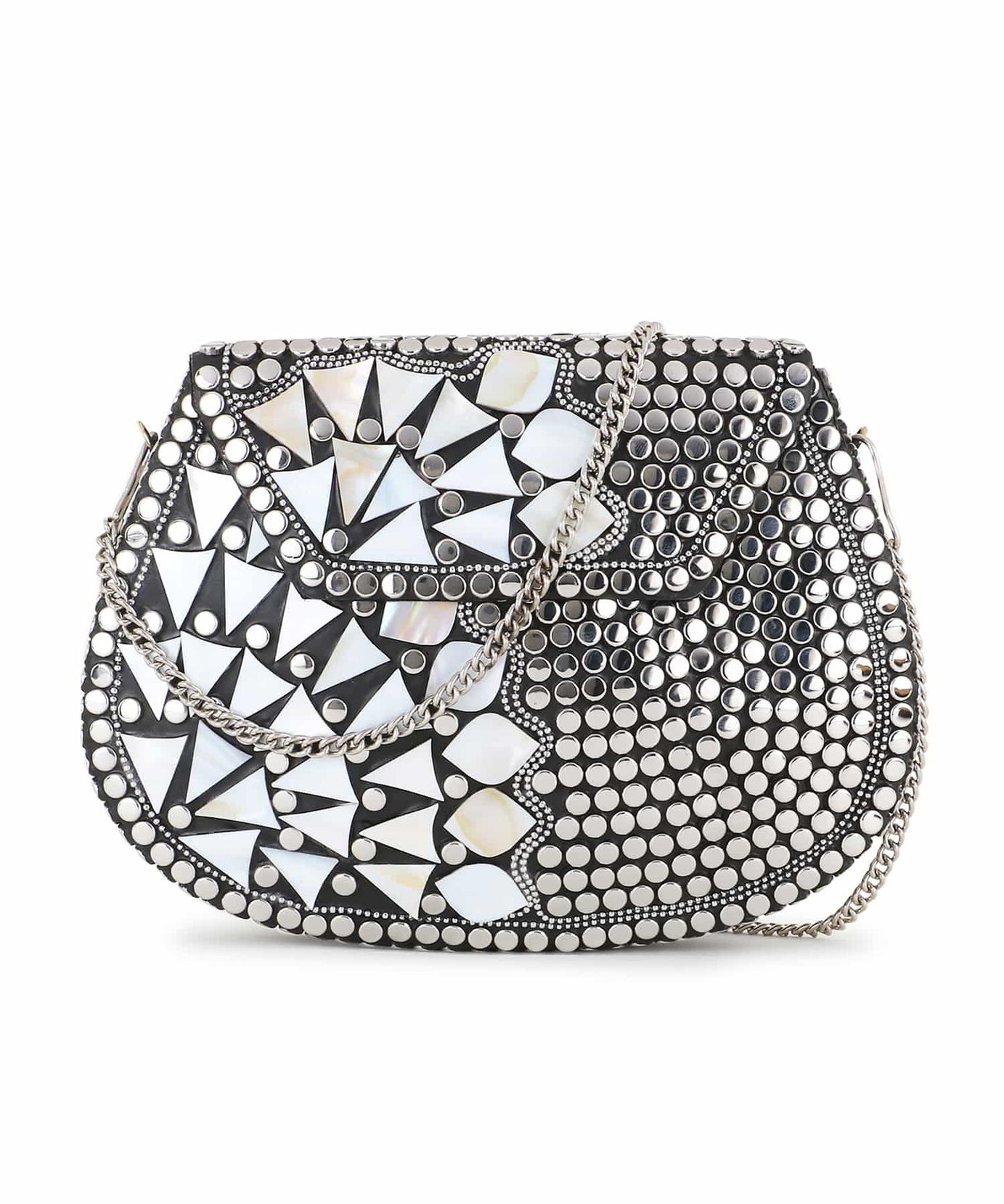 Mosaic Metal Embellished Clutch