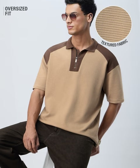 Ottoman Colourblock: Sepia Zipper Polos