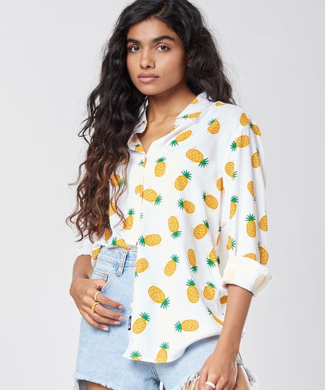 Pineapple Pattern Women Shirts