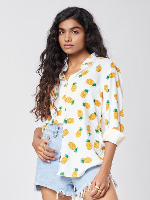 Pineapple Pattern Women Shirts