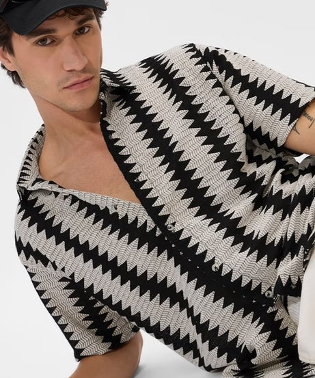 Chevron Men Textured Shirts