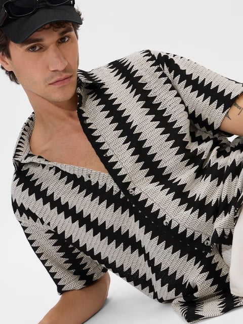 Chevron Men Textured Shirts