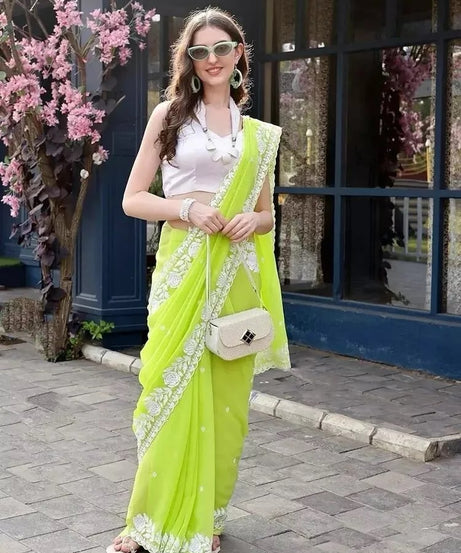 Classic New Traditional Soft Georgette Saree,Wedding Exclusive Sari