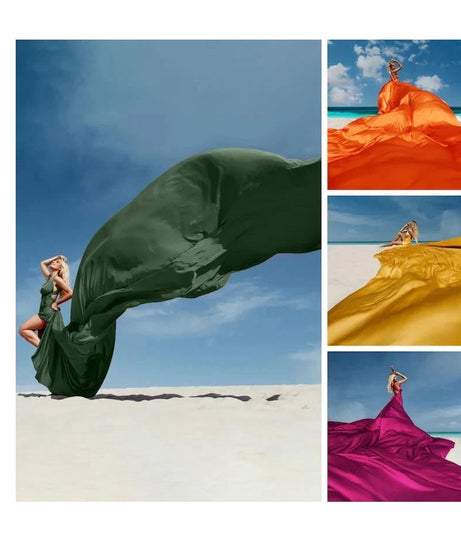 Satin Multiway Wrap Maxi Dress with Train | Women's Convertible Dress