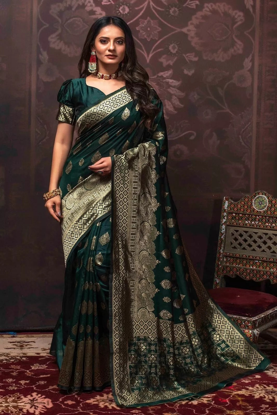 Banarasi Soft Silk Wedding Classic Designer Exclusive Sari & Blouse