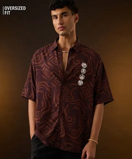 Men's Avatar Elements Oversized 100% Rayon Shirt