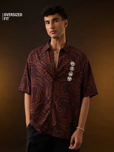 Men's Avatar Elements Oversized 100% Rayon Shirt