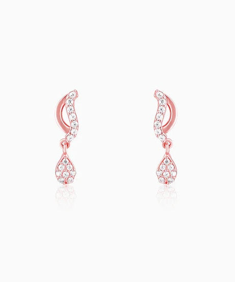 Rose Gold Wavecrest Earrings