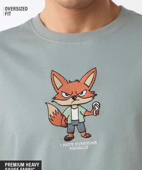Oversized Hating Fox Oversized T-Shirts