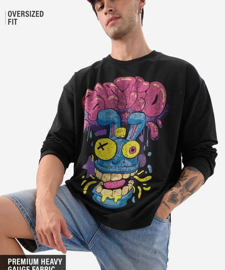 Trippy Blaze Oversized Full Sleeve T-Shirts