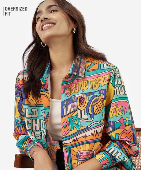 TSS Originals Musical Vibe Women Boyfriend Shirts