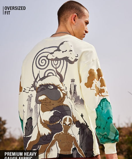 Avatar Aang And Appa Oversized Full Sleeve T-Shirts