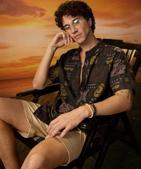 Indie Terrain Men Textured Shirts