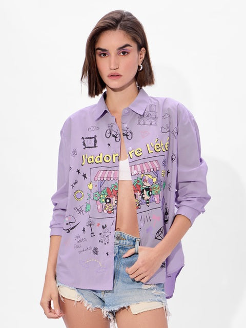 Powerpuff J'Adore Women Boyfriend Shirts