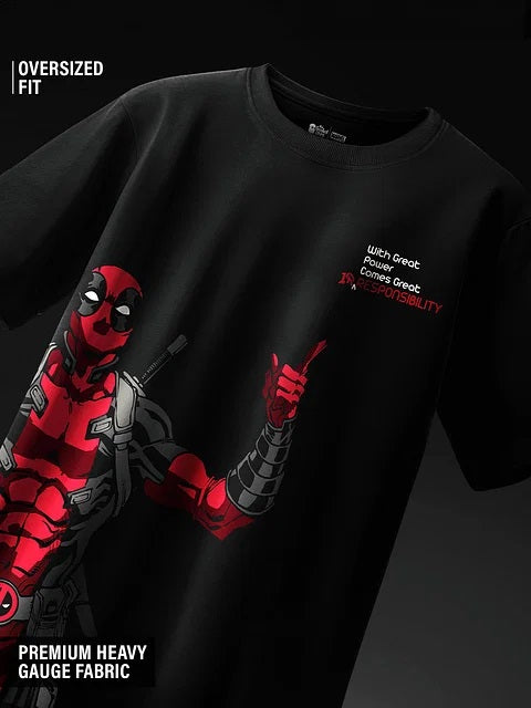 Deadpool Great Irresponsibility Oversized T-Shirts