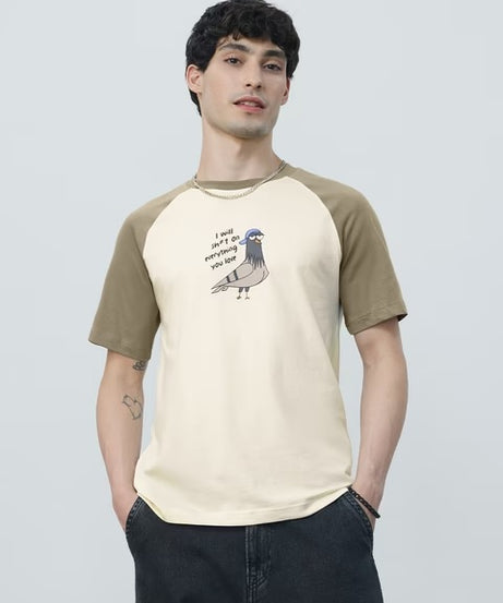 Colourblock Wingin It Men Relaxed Fit T-Shirts
