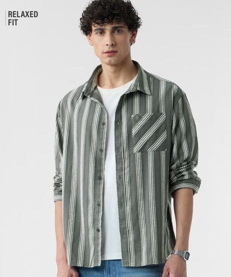 Grey Men Relaxed Shirts