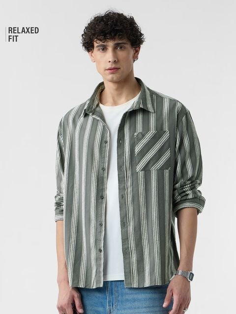 Grey Men Relaxed Shirts